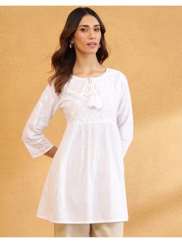 Fabindia - White Cotton Chikankari Tunic