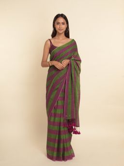 Suta - Multi-Color Stripes Pure Cotton Saree