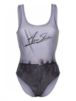 Acne Studios - Black Printed Swimsuit (L)