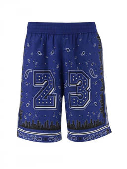 OFF-WHITE - Blue Bandana Swim Shorts
