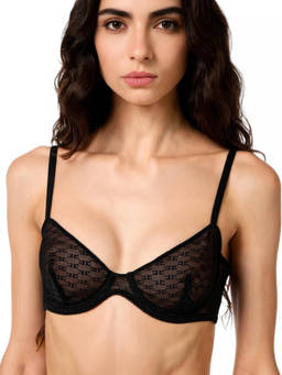 Elisabetta Franchi - Black Textured Bikini Top Swimwear