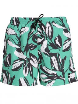 Boss - Green Floral Print Swim Shorts