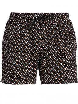 Boss - Black Logo Jacquard Swim Shorts