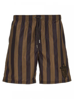 Fendi - Brown Pequin Nylon Shorts