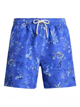 POLO RALPH LAUREN - Blue Printed Swim Shorts