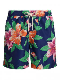 POLO RALPH LAUREN - Navy Blue Floral Swim Shorts