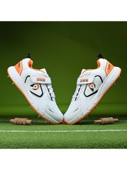 DNINE - Men Orange DNINE Bolt Bowling Spikes Cricket Shoe