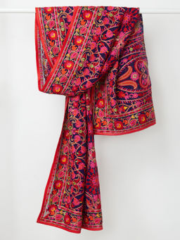 Vastramay - Mens Multi-Color Georgette All Over Paisley Embroidered Dupatta