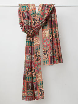 Vastramay - Mens Multi-Color Velvet All Over Embroidered Dupatta