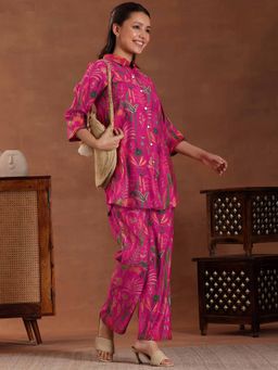 Libas - Pink Floral Printed Shirt and Pant (Set of 2)