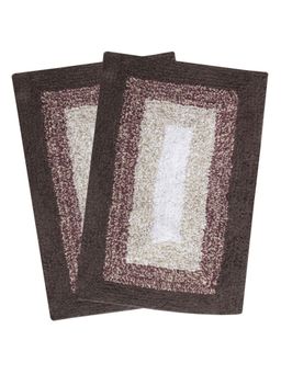 Saral Home - Soft Cotton Bathmat Set of 2 (Brown, 40 x 60 cm)