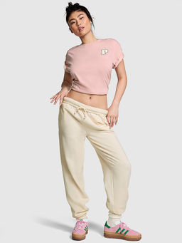 Victoria's Secret - Beige Ivy Fleece Relaxed Trackpant