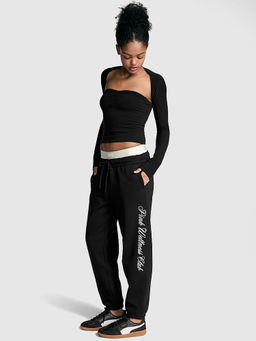 Victoria's Secret - Black Ivy Fleece Relaxed Trackpant