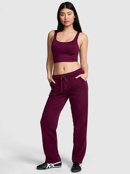 Victoria's Secret - Maroon Ivy Fleece Straight-Leg Trackpant