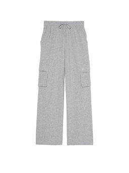 Victoria's Secret - Grey Ivy Fleece Wide-Leg Cargo Trackpant