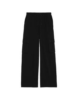 Victoria's Secret - Black Ivy Fleece Wide-Leg Cargo Trackpant