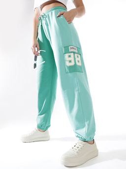 Hubberholme - Women Colourblocked High-Rise Casual Trackpant