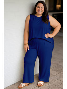 Moomaya - Womens Viscose Jersey Blue Co-Ord Set