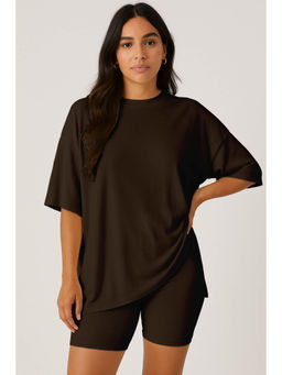 Moomaya - Womens Oversized Coffee Brown Co-Ord Set