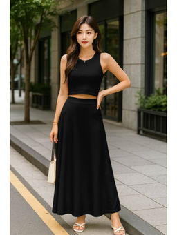 Moomaya - Womens 2 Pcs Viscose Jersey Green Co-Ord Set