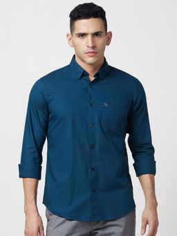 Spykar - Blue Solid Full Sleeve Shirt for Men
