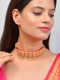 Silvermerc Designs - Gold Plated Ethnic Necklace Thussi