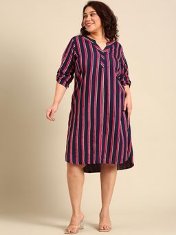 THE PINK MOON - Printed High-Low Knee Dress