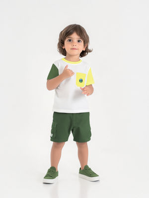 Nautinati Boys' 100% Cotton Festive Resort Style Print Kurta & Pyjama Set