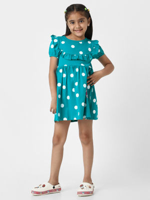 Buy Nautinati Girls Cotton Polka Dot Dress (18-24 Months) Online
