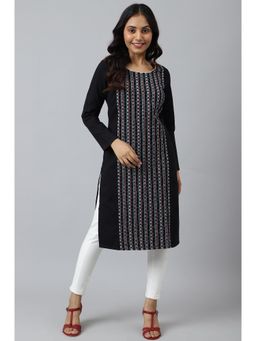 Aurelia - Black Dobby Winter Kurta