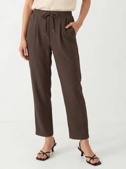 max - Women Brown Solid Trouser