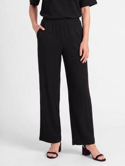 max - Women Black Textured Pant