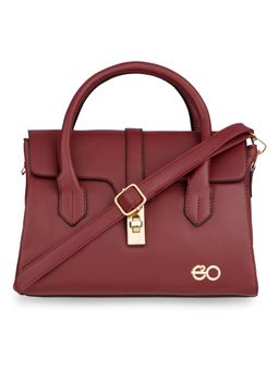 E2O - Stylish Maroon Solid Satchel Bag For Women's
