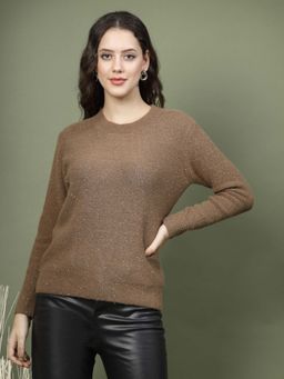 Mafadeny - Women's Brown Solid Sweater