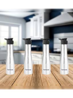 Femora - Stainless Steel Water Bottle - 1000 ML with Sipper Cap (Set Of 4)