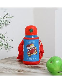 Femora - Kids Get Set Go Water Bottle Stainless Steel Bottle with Bag Blue (550 ML) (Set of 2)