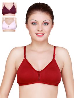 Floret - Pack Of 3 Solid T Shirt Bra - Multi-Color