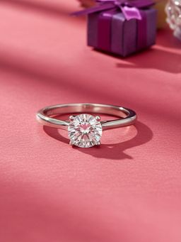 Ornate Jewels - 925 Silver 0.75 Carat American Diamond Ring For Best Valentine Gift For Girlfriend