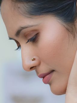 Ornate Jewels - Gold 0.07 Carat Round Lab Grown Diamond Starry Nose Pin for Women & Girls