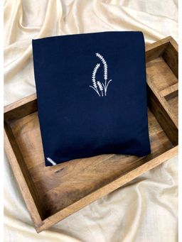 Palash - Navy Blue Embroidered Chanderi Fabric Unstitched Top and Unstitched Botton (Set of 2)