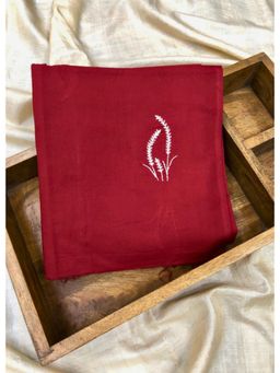 Palash - Maroon Embroidered Chanderi Fabric Unstitched Top and Unstitched Botton (Set of 2)
