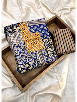 Palash - Multi-Color Womens Cotton Printed Top and Botton Fabric (Set of 2)