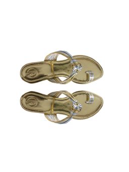 PREET KAUR - Gold & Silver Knotted Wedge Heels