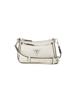 Guess - Holly Cream Women Zipper Textured Crossbody Bag