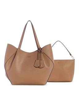 Guess - Amorette Beige Women Solid Tote Bag with Handbag