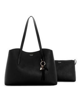 Guess - Melody Black Women Snap Button Solid Shoulder Bag with Handbag