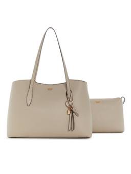Guess - Melody Taupe Women Snap Button Solid Shoulder Bag with Handbag