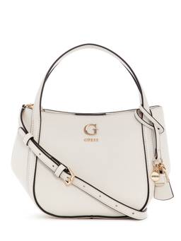 Guess - Coleen White Women Snap Button Solid Satchel Bag