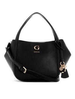 Guess - Coleen Snap Button Solid Satchel Bag with Detachable Strap