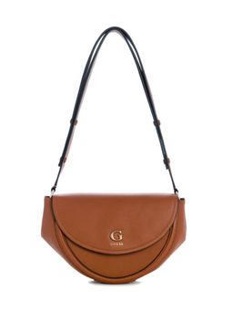 Guess - Coleen Brown Women Snap Button Solid Shoulder Bag